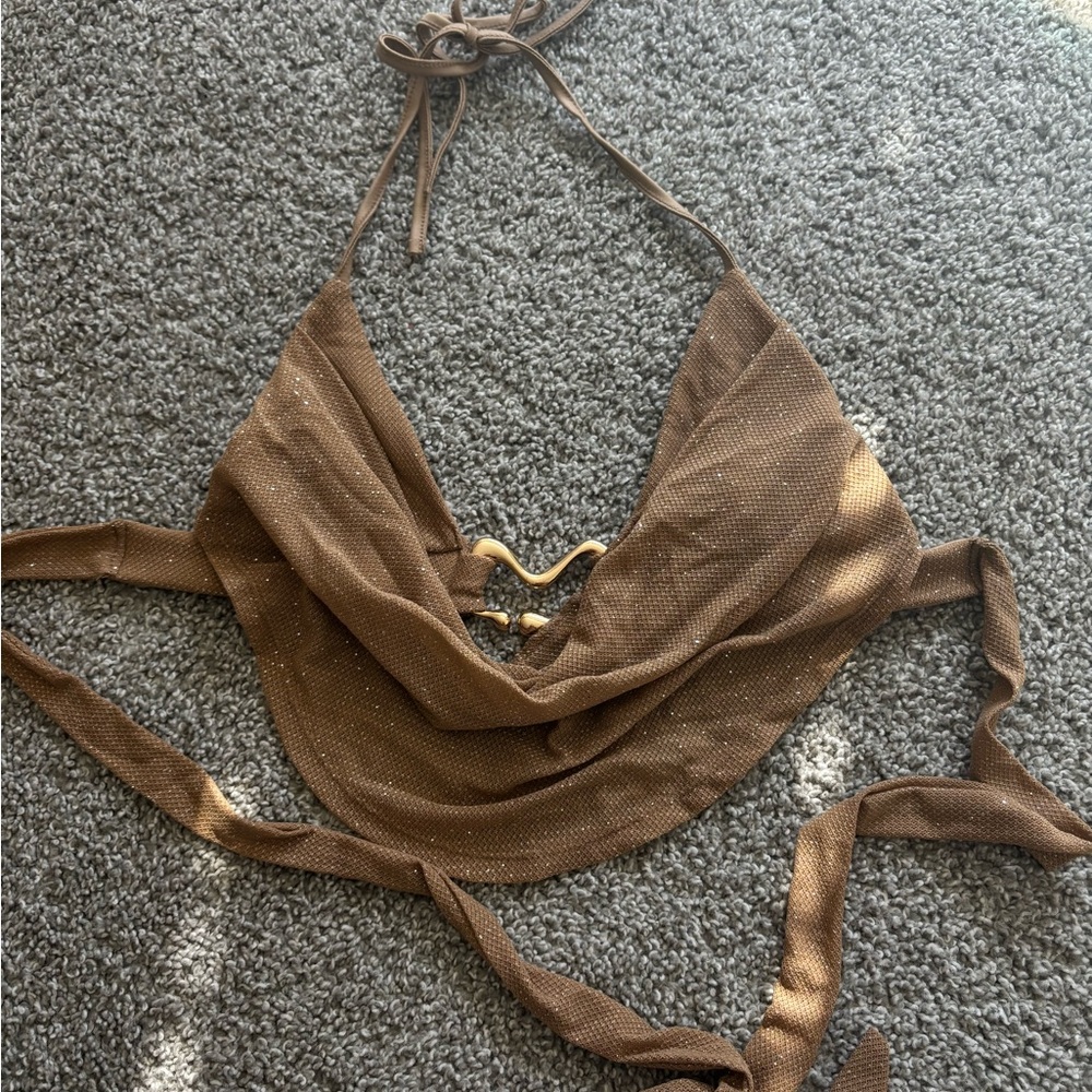 SHEIN Tan Halter Top